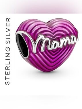🌟 S925 Sterling Silver Love Mama Heart Charm